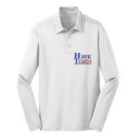 Hawk Tuah Spit On That Thang 2024 Silk Touch Performance Long Sleeve Polo