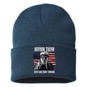 Hawk Tush Spit On That Thing Funny Sustainable Knit Beanie