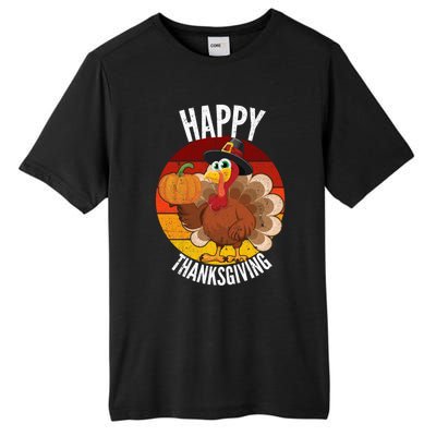 Happy Thanksgiving Sweatshirt Cute Turkey Tall Fusion ChromaSoft Performance T-Shirt