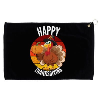 Happy Thanksgiving Sweatshirt Cute Turkey Grommeted Golf Towel