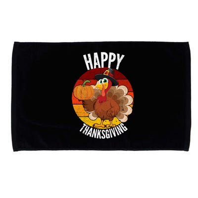 Happy Thanksgiving Sweatshirt Cute Turkey Microfiber Hand Towel