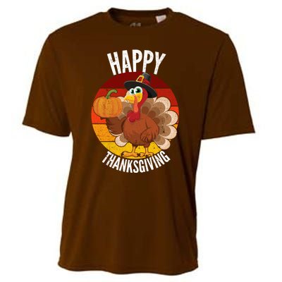 Happy Thanksgiving Sweatshirt Cute Turkey Cooling Performance Crew T-Shirt