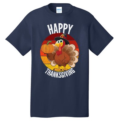 Happy Thanksgiving Sweatshirt Cute Turkey Tall T-Shirt