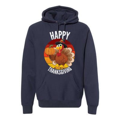 Happy Thanksgiving Sweatshirt Cute Turkey Premium Hoodie