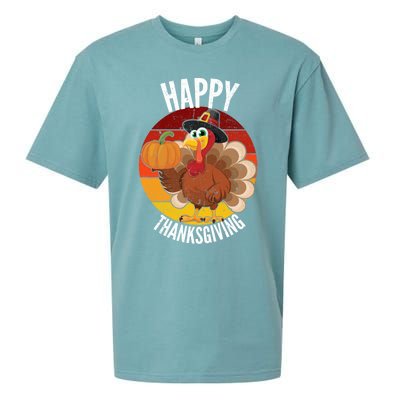 Happy Thanksgiving Sweatshirt Cute Turkey Sueded Cloud Jersey T-Shirt