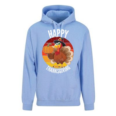 Happy Thanksgiving Sweatshirt Cute Turkey Unisex Surf Hoodie