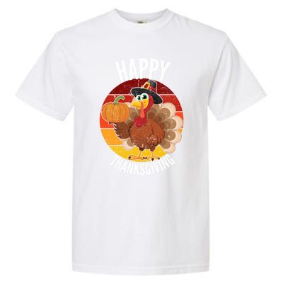 Happy Thanksgiving Sweatshirt Cute Turkey Garment-Dyed Heavyweight T-Shirt