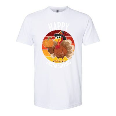 Happy Thanksgiving Sweatshirt Cute Turkey Softstyle CVC T-Shirt