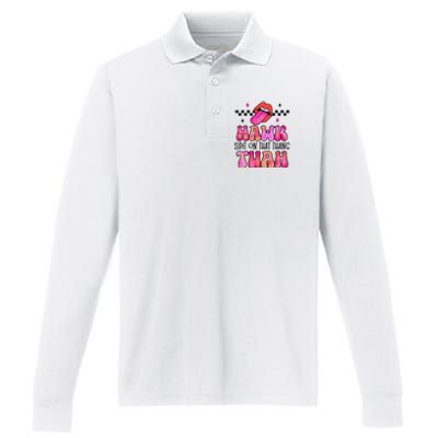 Hawk Tush Spit On That Thing Performance Long Sleeve Polo