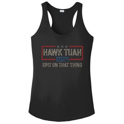 Hawk Tush Spit On That Thing 2024 Parody Election Ladies PosiCharge Competitor Racerback Tank