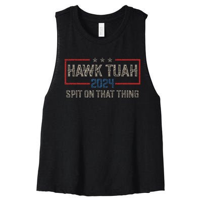 Hawk Tush Spit On That Thing 2024 Parody Election Women's Racerback Cropped Tank