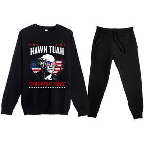 Hawk Tush Spit On That Thing Funny Premium Crewneck Sweatsuit Set