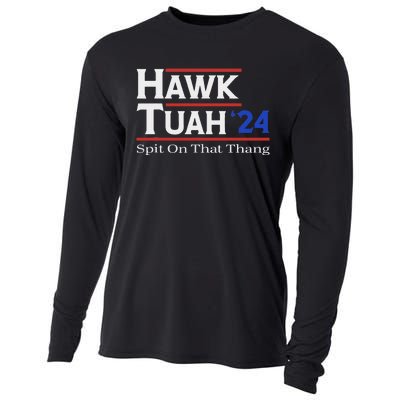 Hawk Tush Spit On That Thang Viral Election Parody Cooling Performance Long Sleeve Crew