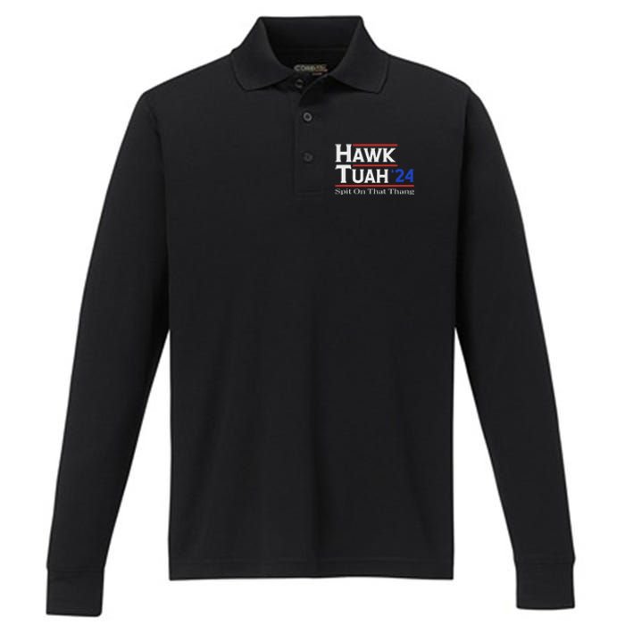 Hawk Tush Spit On That Thang Election Parody Performance Long Sleeve Polo