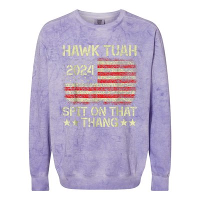 Hawk Tush Spit On That Thing Presidential Candidate Parody Colorblast Crewneck Sweatshirt