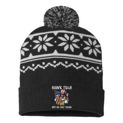 Hawk Tush Spit On That Thang Viral 4th Of July Wiener USA-Made Snowflake Beanie