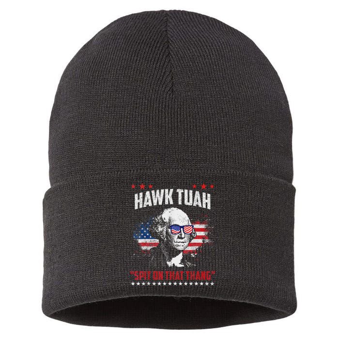 Hawk Tush Spit On That Thing Presidential Candidate Parody Sustainable Knit Beanie