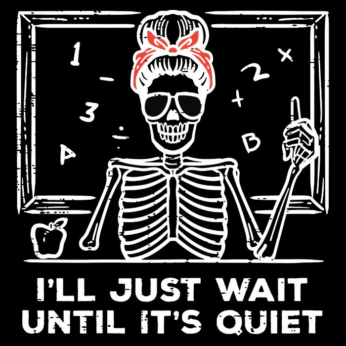 Halloween Teacher Skeleton Wait Until Quiet Costume 16 in Basic Backpack