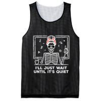 Halloween Teacher Skeleton Wait Until Quiet Costume Mesh Reversible Basketball Jersey Tank