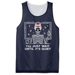 Halloween Teacher Skeleton Wait Until Quiet Costume Mesh Reversible Basketball Jersey Tank