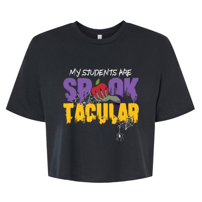 Halloween Teacher Spooktacular Teacher Halloween Bella+Canvas Jersey Crop Tee