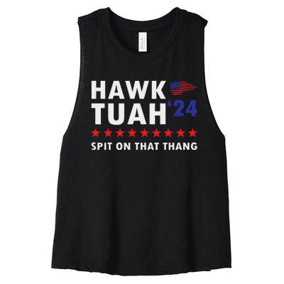 Hawk Tush Spit On That Thing Viral Election Parody Women Women's Racerback Cropped Tank