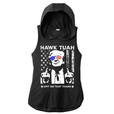 Hawk Tush Spit On That Thang Trump Middle Finger Meme Ladies PosiCharge Tri-Blend Wicking Draft Hoodie Tank