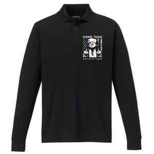 Hawk Tush Spit On That Thang Trump Middle Finger Meme Performance Long Sleeve Polo