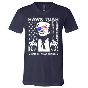 Hawk Tush Spit On That Thang Trump Middle Finger Meme V-Neck T-Shirt