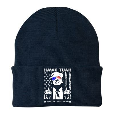 Hawk Tush Spit On That Thang Trump Middle Finger Meme Knit Cap Winter Beanie