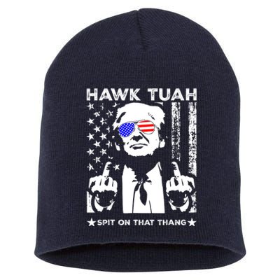 Hawk Tush Spit On That Thang Trump Middle Finger Meme Short Acrylic Beanie