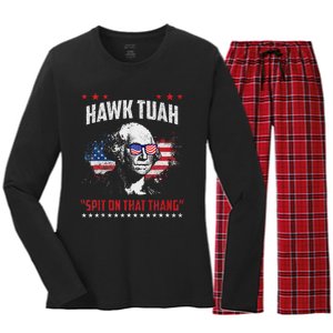 Hawk Tush Spit On That Thing Presidential Candidate Parody Women's Long Sleeve Flannel Pajama Set 