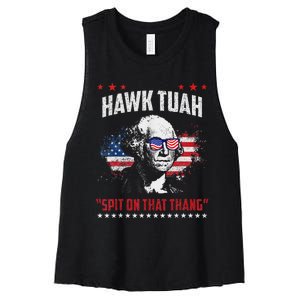 Hawk Tush Spit On That Thing Presidential Candidate Parody Women's Racerback Cropped Tank