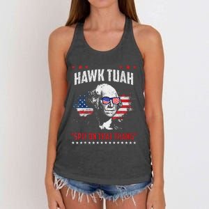 Hawk Tush Spit On That Thing Presidential Candidate Parody Women's Knotted Racerback Tank