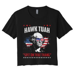 Hawk Tush Spit On That Thing Presidential Candidate Parody Women's Crop Top Tee