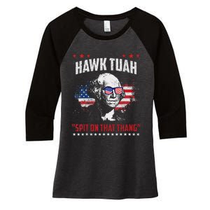 Hawk Tush Spit On That Thing Presidential Candidate Parody Women's Tri-Blend 3/4-Sleeve Raglan Shirt