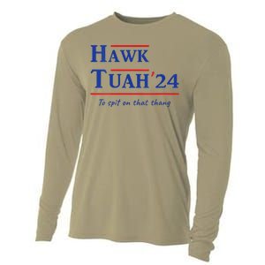 Hawk Tush Spit On That Thang Viral Election Parody Cooling Performance Long Sleeve Crew