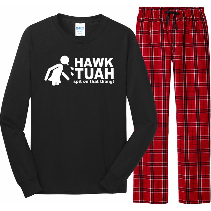 Hawk Tuah Spit On That Thang Funny Interview Meme Long Sleeve Pajama Set