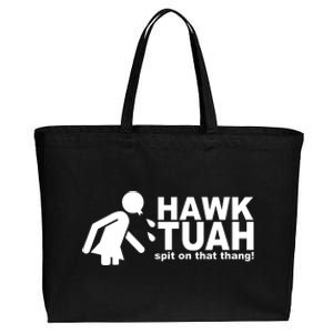 Hawk Tuah Spit On That Thang Funny Interview Meme Cotton Canvas Jumbo Tote