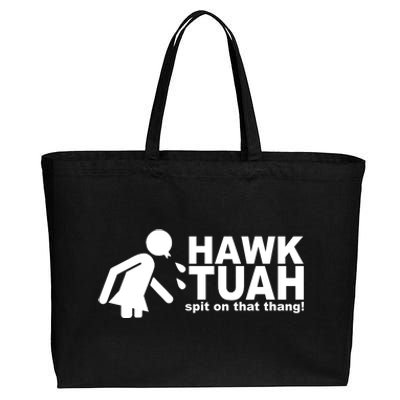 Hawk Tuah Spit On That Thang Funny Interview Meme Cotton Canvas Jumbo Tote