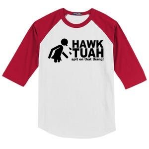 Hawk Tuah Spit On That Thang Funny Interview Meme Kids Colorblock Raglan Jersey