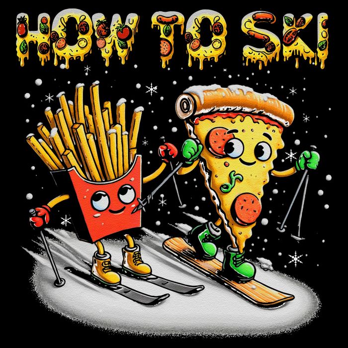 How To Ski Extreme Sport Pizza French Fries Skier Skiing Gift Kids Hoodie