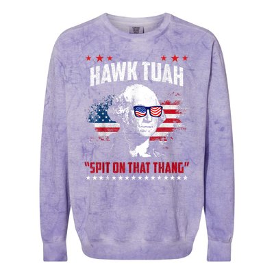 Hawk Tush Spit On That Thing Funny Colorblast Crewneck Sweatshirt