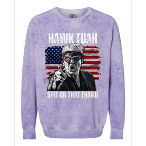 Hawk Tush Spit On That Thing Funny Colorblast Crewneck Sweatshirt