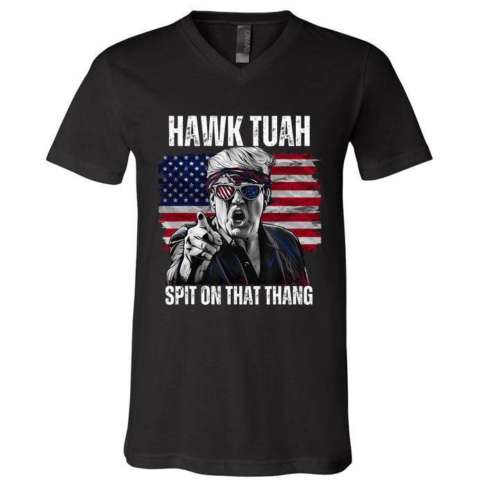 Hawk Tush Spit On That Thing Funny V-Neck T-Shirt