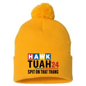 Hawk Tuah Spit On That Thang Trending Pom Pom 12in Knit Beanie