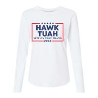 Hawk Tuah 24 Spit On That Womens Cotton Relaxed Long Sleeve T-Shirt