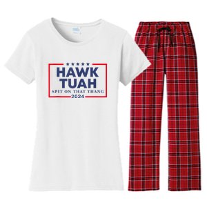 Hawk Tuah 24 Spit On That Women's Flannel Pajama Set