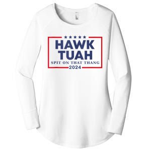 Hawk Tuah 24 Spit On That Women's Perfect Tri Tunic Long Sleeve Shirt