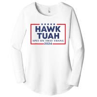 Hawk Tuah 24 Spit On That Women's Perfect Tri Tunic Long Sleeve Shirt